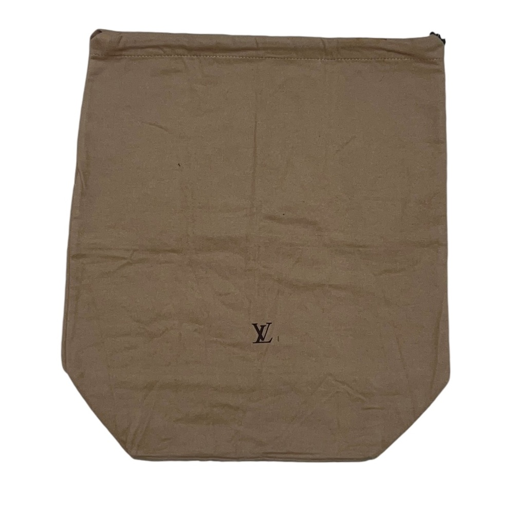 LOUIS VUITTON Large Vintage Monogram Drawstring Dust Bag Tan with Brown Logo